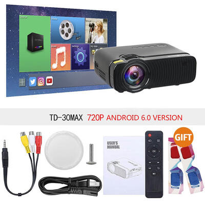 

Mini Projector 2019 Newest HD 1280720p Video Projector With Android 61 OS WIFI Bluetooth 2400 Lumens Home Cinema Movie