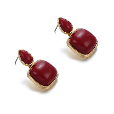 

Trendy Acrylic Water Drop Women Dangle Earrings Red Crystal Simplicity Pendant Earrings For Women Hanging Fashion Jewelry