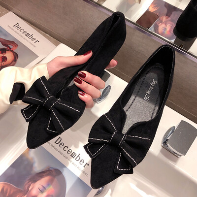 

Womens shoes summer Korean version of Joker bow bean shoes cic net red pointed shallow mouth shoes women
