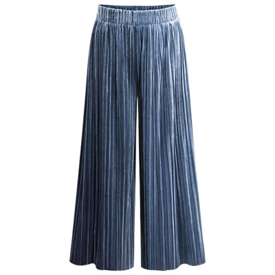 

Tailored Womens Casual Loose Elastic Waist Stripe Trouser Stripe Wide Leg Pants