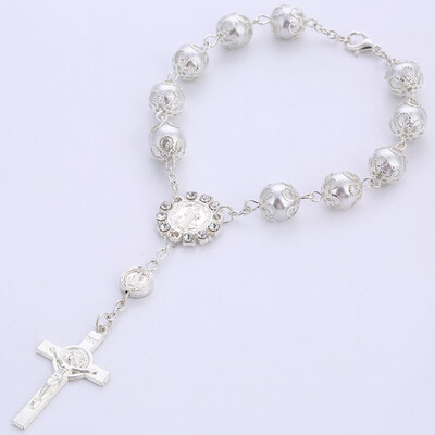 

Religious Jewellery Catholic Cross Rosary Bracelet Unisex Pair Bracelet Mens Jewellery Hot Gift