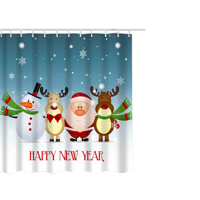 

Gobestart Christmas Waterproof Polyester Bathroom Shower Curtain Decor With Hooks 66x72
