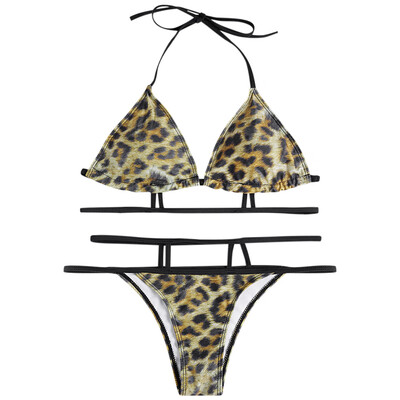 

Leopard Swimwear Padded Strap Sexy Women Bikini Set
