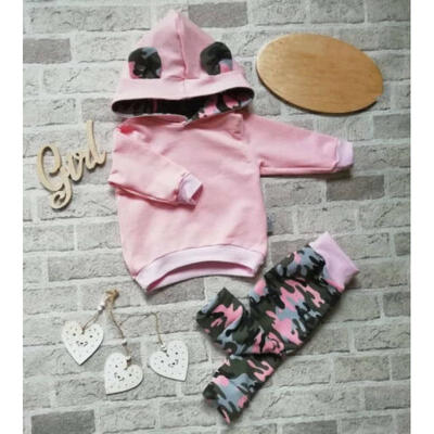 

US Newborn Baby Girl Clothes Hooded Tops T-shirt Camo Pants Leggings Outfit 2PCS