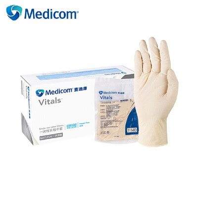 

Medicom 1114D Disposable Latex Gloves Pockmark Surface Powder Free Sterilized Type for Scientific Research Industrial Work Individ