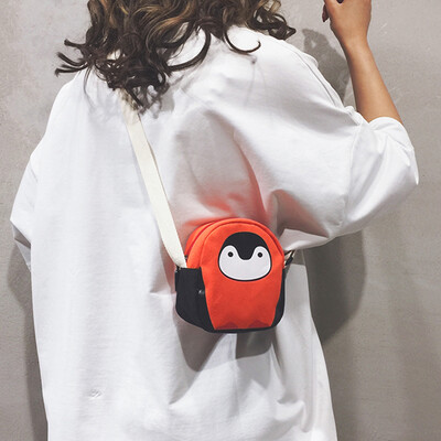 

Canvas mini bag female 2019 new ins super fire cartoon cute girl Messenger bag printing shoulder bag