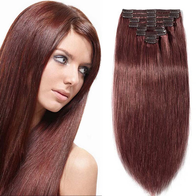 

100 Remy Human Hair Real Thick Women Girls Long Straight Full Head Hair Extension Clip In Hair Extension