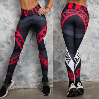 

Amazon hot outselling letters fashion factory direct printing quick-drying sports tights yoga pants black