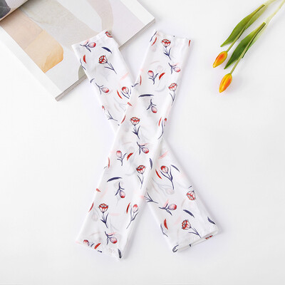 

New digital printing sunscreen grid ice silk sleeves female cartoon outdoor riding travel ice sleeve women factory wholesale