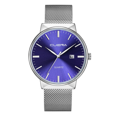 

Gobestart Luxury Ultra Thin Clock Male Steel Strap Date Quartz Watch Mens Wrist Watch