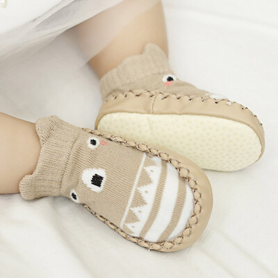 

0-18 Month Baby Toddler Cartoon Cotton Non-Slip Floor Sock Leather Sock Prevent Cold Floor Warm Baby Feet Children Sock