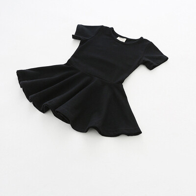 

Kids Girls Cotton Ruffle Short Sleeved Dress Large Swing Dress Baby Girls Fashion Clothes