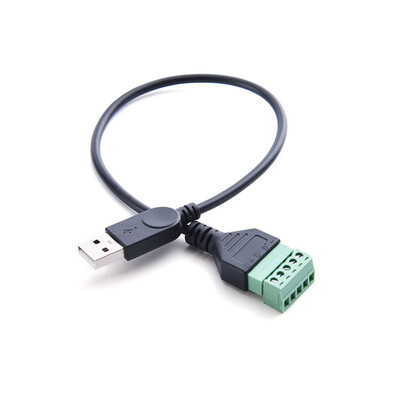 

USB 20 Micro 5 Pin Screw Connector Cable Shield Solderless Terminal Plug Wire Charging Extended Line