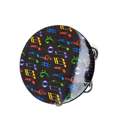 

8" Hand Held Tambourine Drum Bell with Metal Jingles Percussion Musical Educational Instrument for KTV Party Kids Games