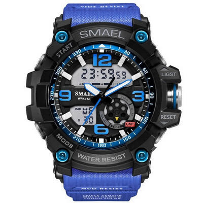 

SMAEL Analog-Digital Watch Men Sports 50M Professional Waterproof Quartz Large Dial Hours Military Wristwatches