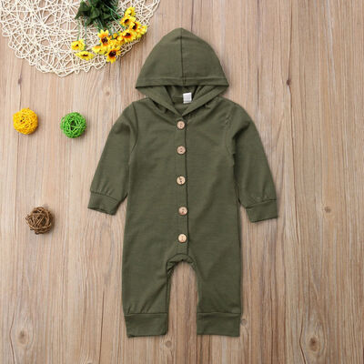 

Newborn Infant Baby Boy Girl Kids Cotton Hooded Romper Jumpsuit Clothes Outfit