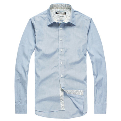 

Natiny mens cotton casual business stripe Long Sleeve Shirt