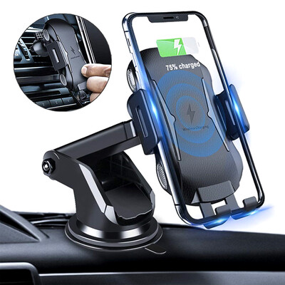 

Automatic Clamping Qi Wireless Car Charging Charger Mount Phone Holder