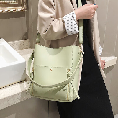 

Advanced sense bag Western retro bucket bag texture handbag handbag new 2019ins super fire Messenger bag