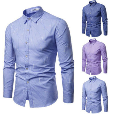 

HOT Mens Luxury Flower Print Dress Shirts Tops Long Sleeve Casual Shirt Tee Tops
