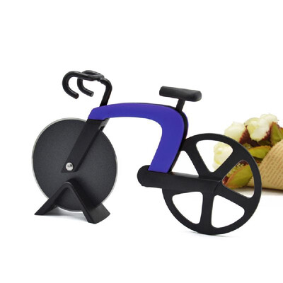 

Stainless Steel Pizza Knife Two-wheel Bicycle Shape Pizza Cutting Knife Pizza Tool Pizza Cutter Orange