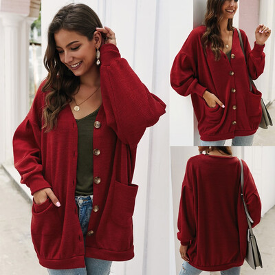 

Toponeto Fashion Women Cardigan Button Top Sweater Long Sleeve Blouse Loose Coat