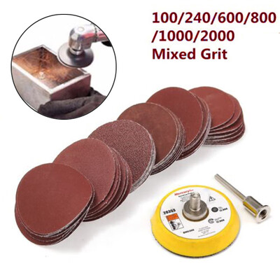 

60Pcs 2 Sanding Disc50mm 14 Hook And Loop Sandpaper Sanders Backing Pads