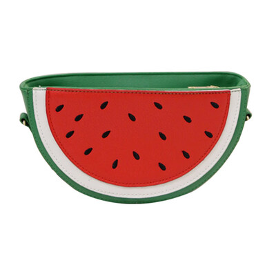 

Fashion Women Watermelon Orange Semicircle Zipper Shoulder Bag Cross Body Pouch