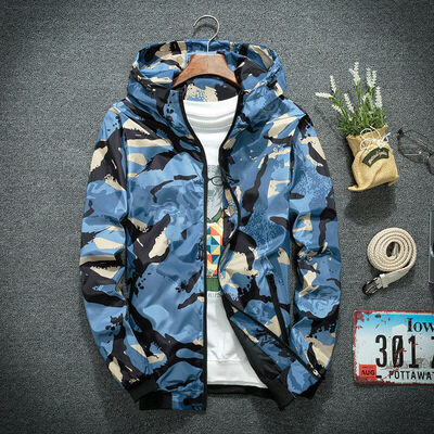 

Mens Waterproof Windbreaker ZIPPER Jacket hoodie Light Sports Outwear Coat Gym