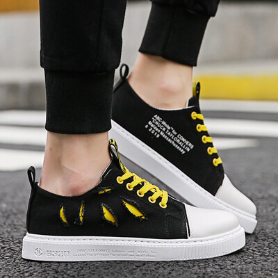 

Summer breathable mens shoes 2019 new casual mens shoes canvas shoes Korean version of the trend of shoes mens wild tide shoes