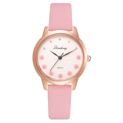 

Korean version of the popular fashion printing alloy quartz watch wish new college style PU fashion ladies watch