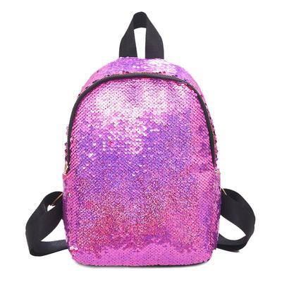 

Laser Travel Backpacks Women School Bags Sequins PU Leather Small Knapsack