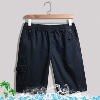 

Gobestart Fashion Mens Solid Color Zipper Beach Pocket Fitness Sport Casual Shorts Pants