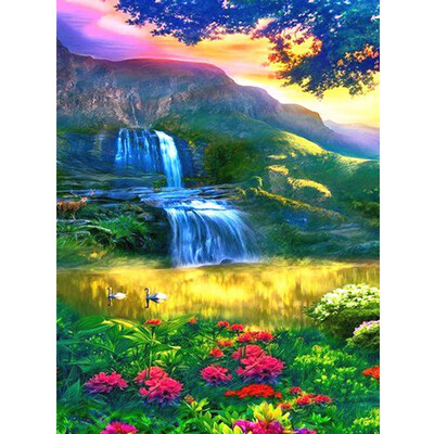

Diamond Painting Scenic Waterfall Full Square Rhinestone Picture Embroidery Sale Diamond Mosaic Cross Stitch Home Decor