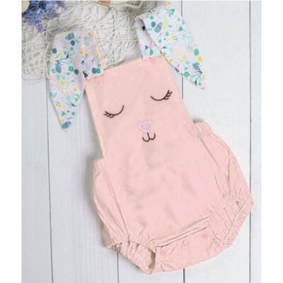

Toddler Baby Girl Sleeveless Rabbit Print Romper Newborn Jumpsuit Clothes Easter