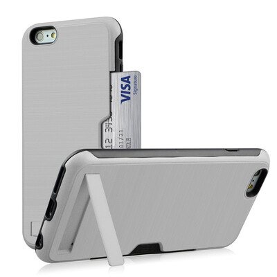 

Card Holder Case Apple iPhone 6 6S Hybrid Bumper Case iPhone 6 iphone6 iphone6s Armor TPU Cover 47