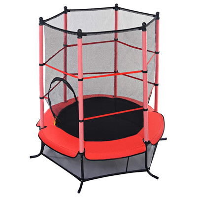 

Red 55" Round Exercise Jumping Trampoline w Safety Pad