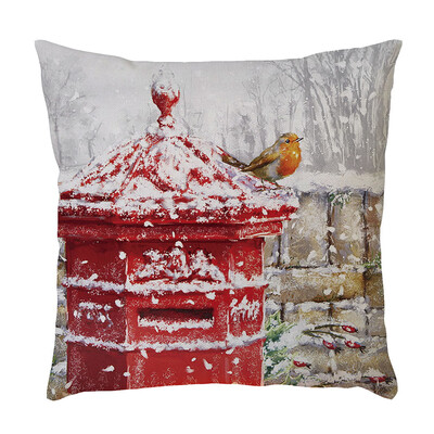 

Tailored Merry Christmas Linen Pillowcase Sofa Pad Set Home Decoration 18x18 Inch