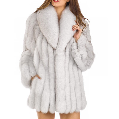 

Womens Faux Fur Coat Plus Size Parka Jacket Long Trench Winter Warm Thick Outerwear Overcoat