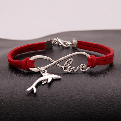 

Male Female Bracelets & Bangles Infinity Dolphin Love Manual Multilayer Bracelet And Retro