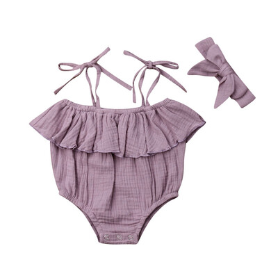 

Infant Baby Girl Sling Ruffle Romper Jumpsuit Bodysuit Outfit Clothes Summer