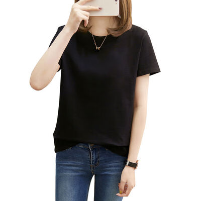 

T Shirt Women Solid T-shirts Female Summer Casual Tops O-Neck Short Sleeve T-shirt Korean Women Clothing