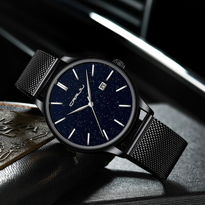 

Gobestart High Quality Starry Dial Business Fashion Without Digital Mesh Mens Watch