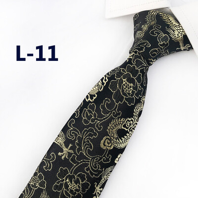 

2019 new brocade fabric festive Chinese dragon pattern wedding tie groom best man tie