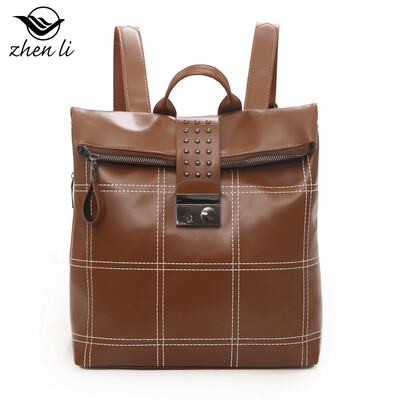 

Pu retro womens bag plaid womens backpack sleek minimalist small backpack