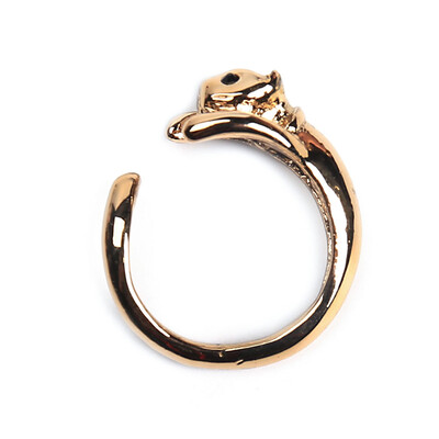 

2 Pcs Cute Silver Cat Shaped Ring with Rhinestone Eyes Adjustable&Resizeable