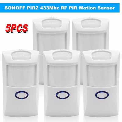 

5PCS SONOFF PIR2 Wireless Dual Infrared Detector 433Mhz RF PIR Motion Sensor Smart Home Automation Security Alarm System for Amazo