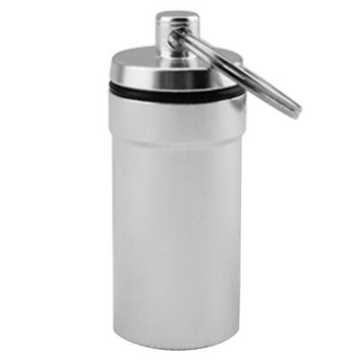 

Outdoor Mini Aluminum Waterproof Medicine Storage Bottle Pill Box Keychain