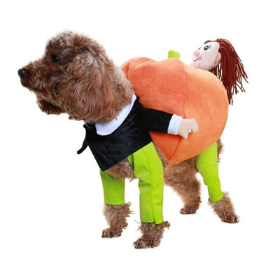 Funny Cosplay Pet Costume Pumpkin Suit For Cats Halloween Christmas Clothes For Dogs Party Dressing Up Dog Clothing Cat Apparel