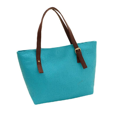 

New Fashion Women Lady Handbag PU Leather Vintage Print Candy Color Tote Shoulder Bag Orange